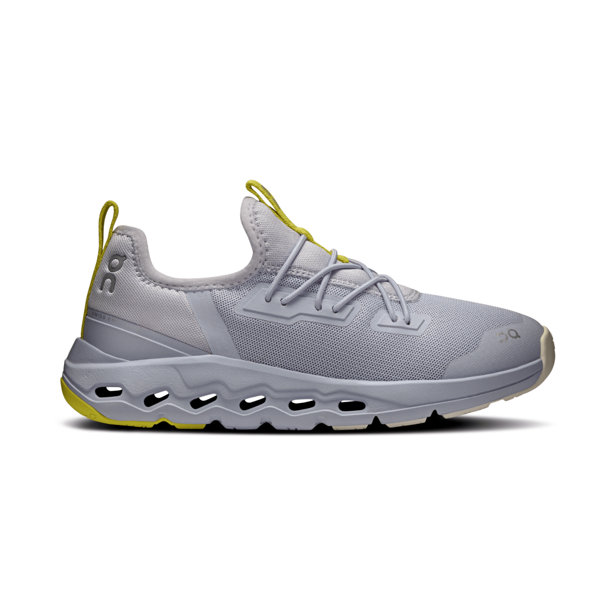 Side view on white background of Youth On Cloudleap running shoe in Nimbus/Nimbus, Medium (Regular) width