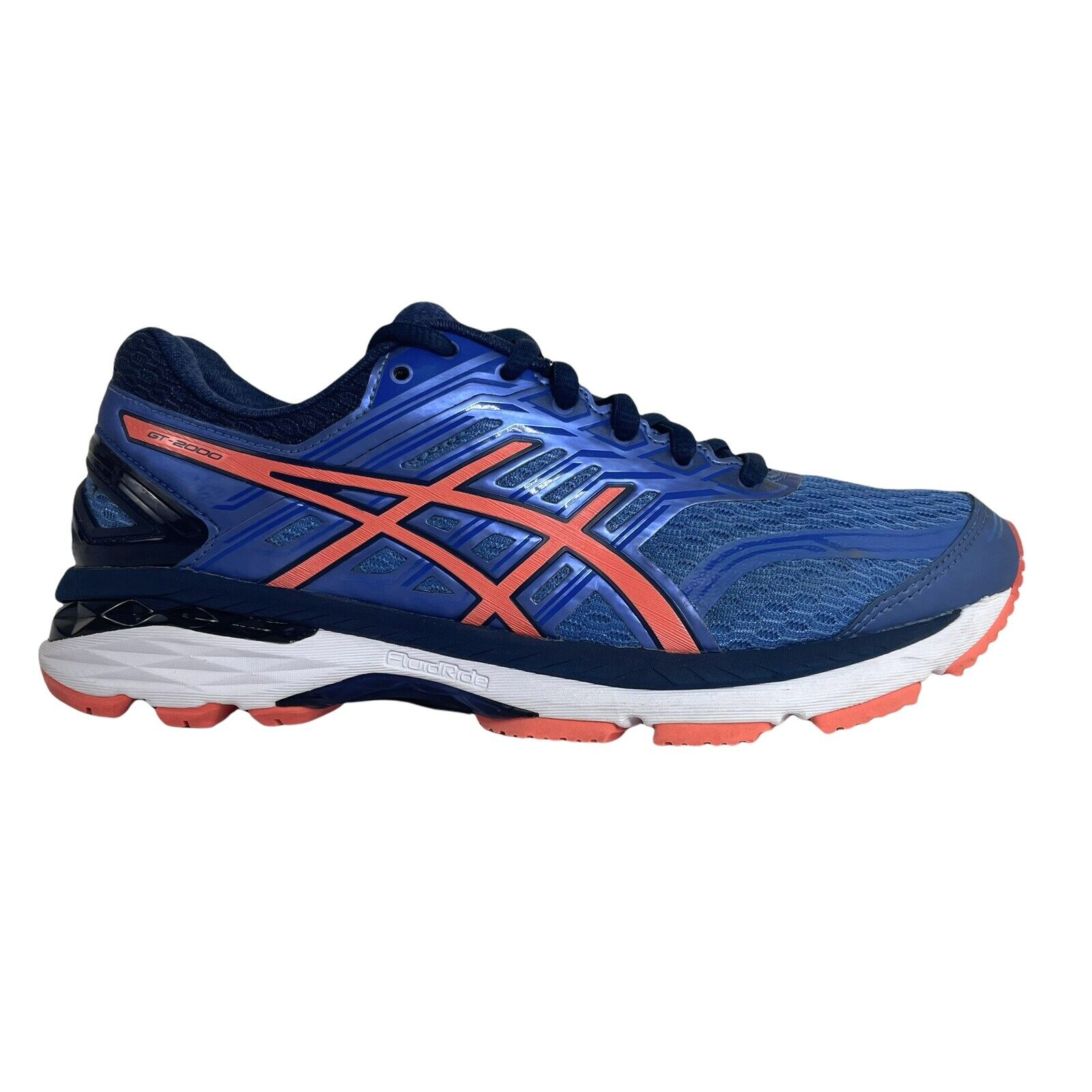 Women's Asics GT-2000 5, Regatta Blue/Flash Coral/Indigo Blue, 8 B Medium
