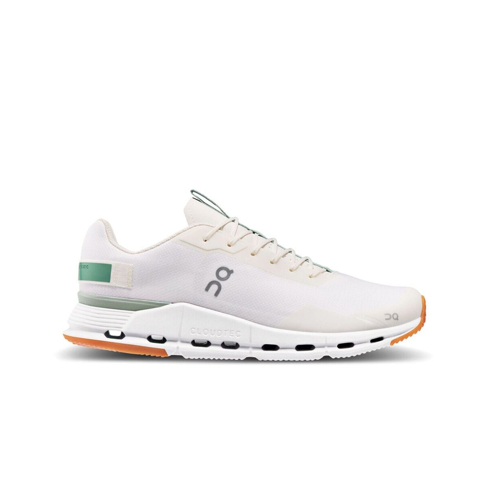 Men's On Cloudnova, White/Green, 9.5 D Medium