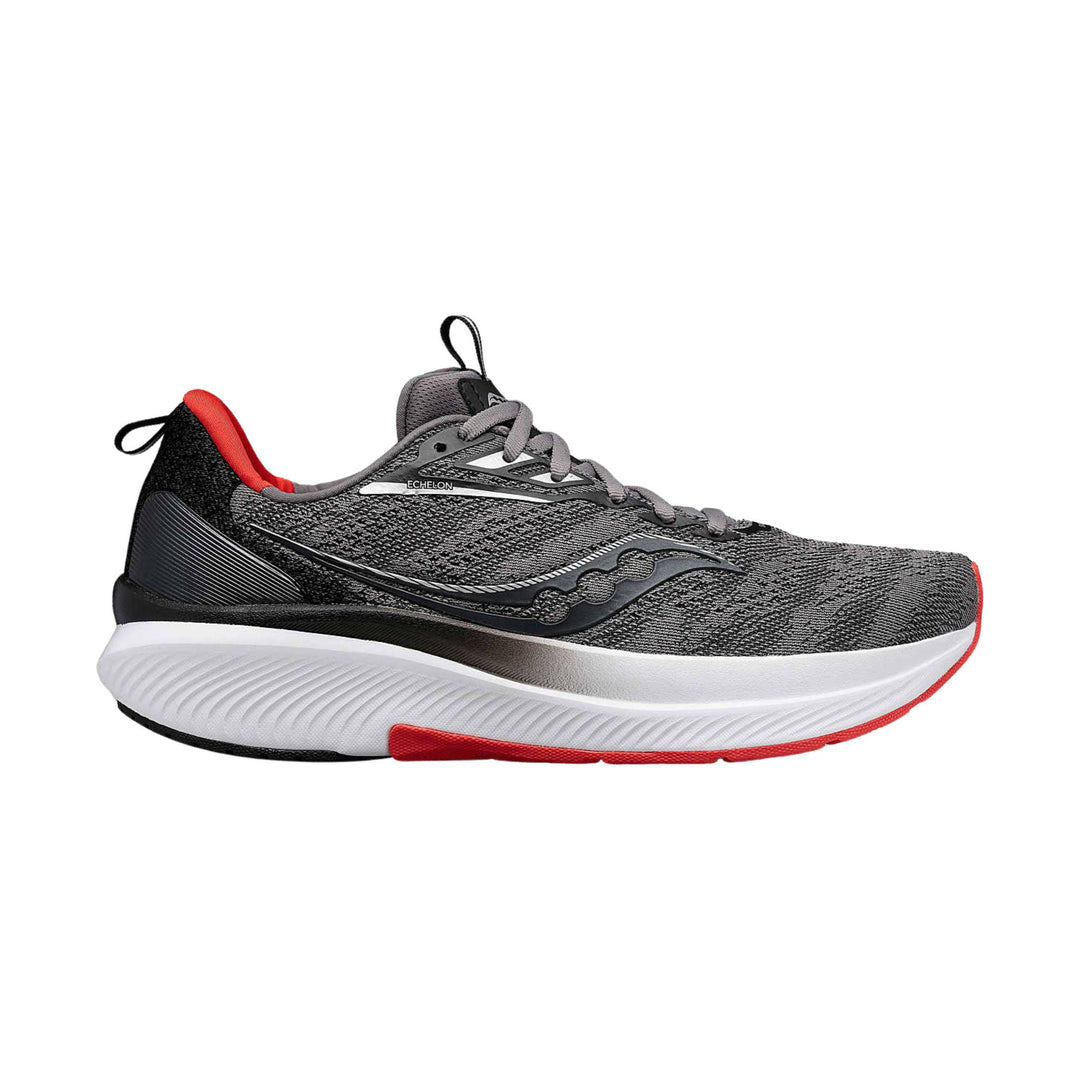 Men's Saucony Echelon 9, Charcoal/Red Sky, 10 2E Wide