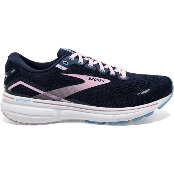 Women's Brooks Ghost 15, Peacoat/Pink/Open Air, 11 B Medium