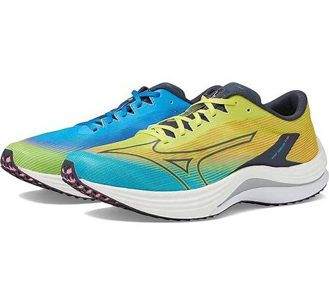 Men's Mizuno Wave Rebellion Flash, Bolt/Ombre Blue, 9 D Medium