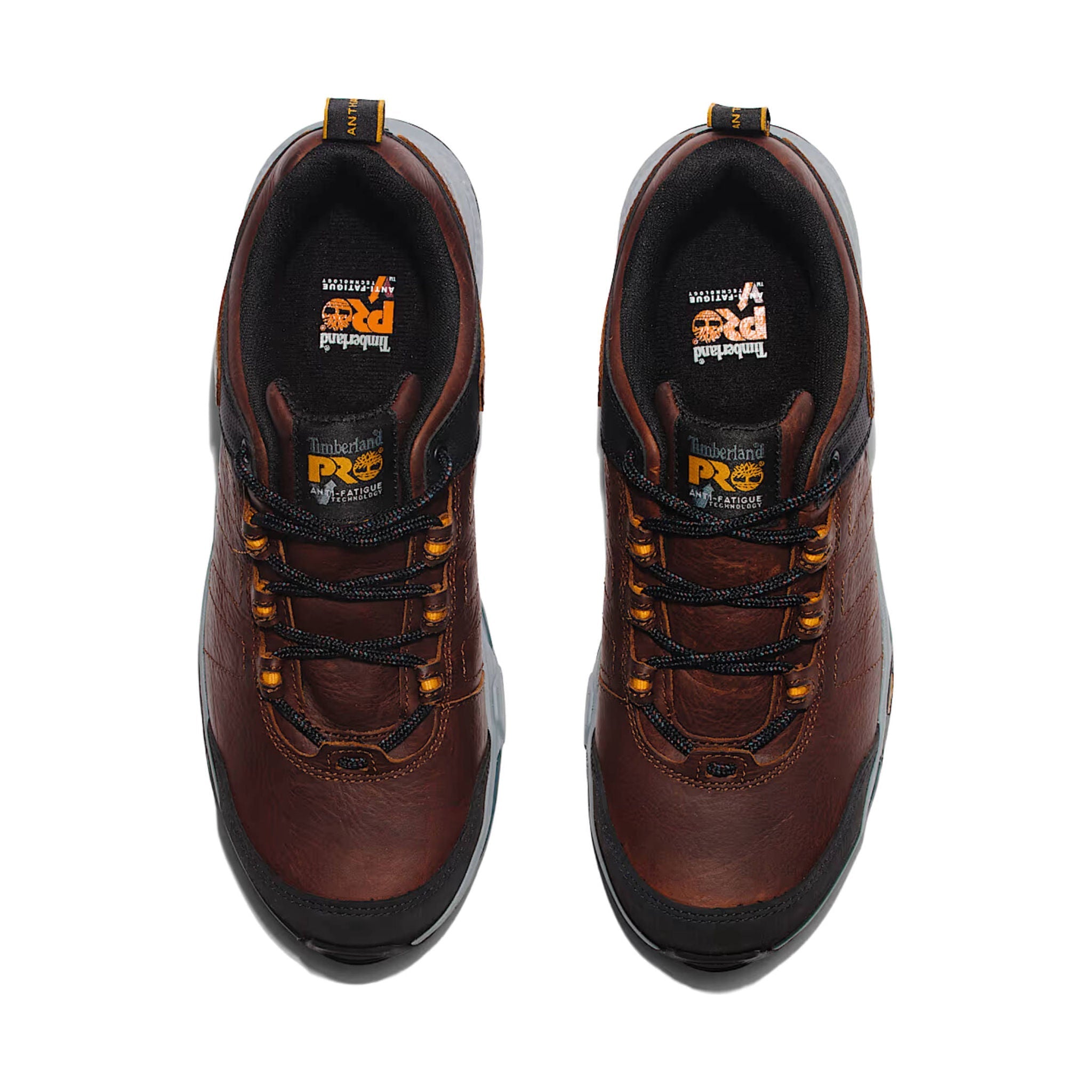 Side view on white background of Mens Timberland PRO Switchback Oxford running shoe in Brown, Medium (Regular) width