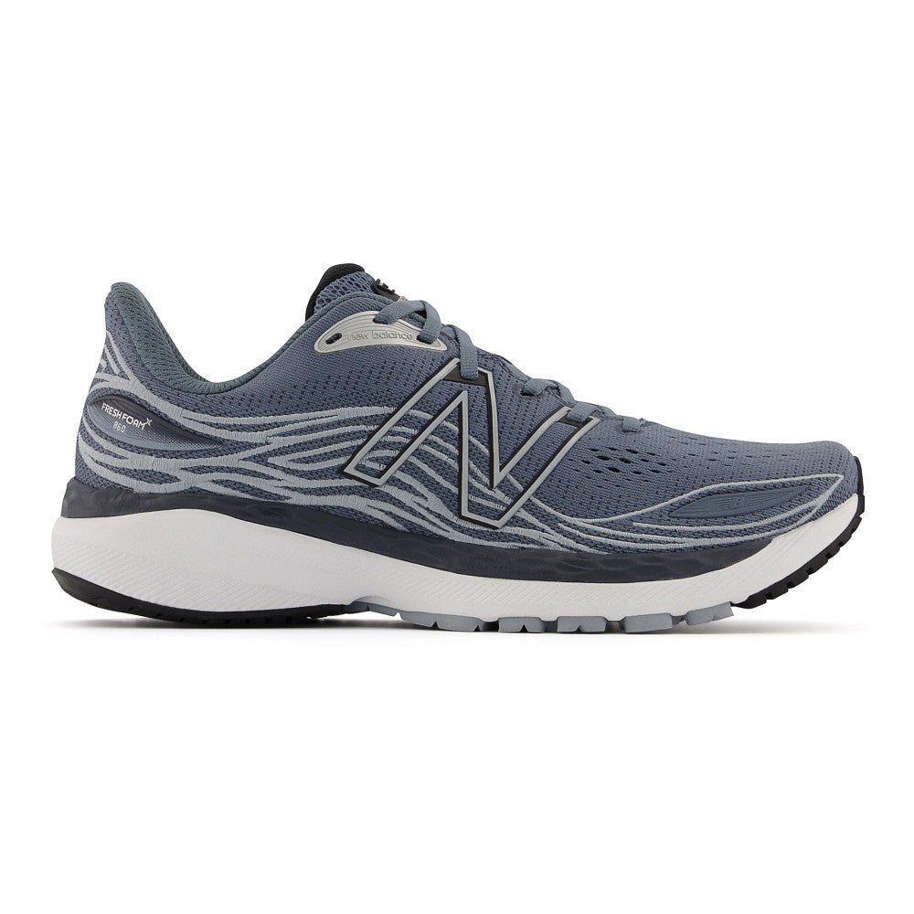 Men's New Balance Fresh Foam X 860v12, Ocean grey/Light Slate and Black, 12 D Medium