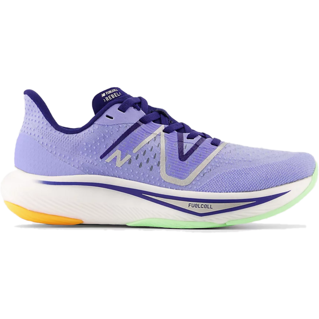 Women's New Balance FuelCell Rebel v3, Vibrant Violet/Victory Blue/Vibrant Spring Glow, 10.5 B Medium