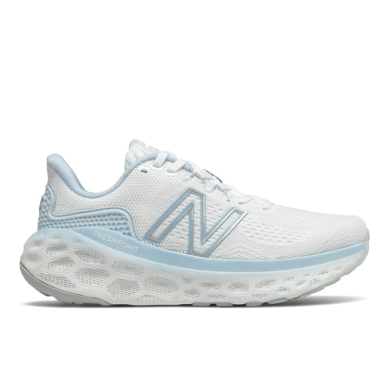 Women's New Balance Fresh Foam More v3, White/Uv Glo, 6.5 B Medium