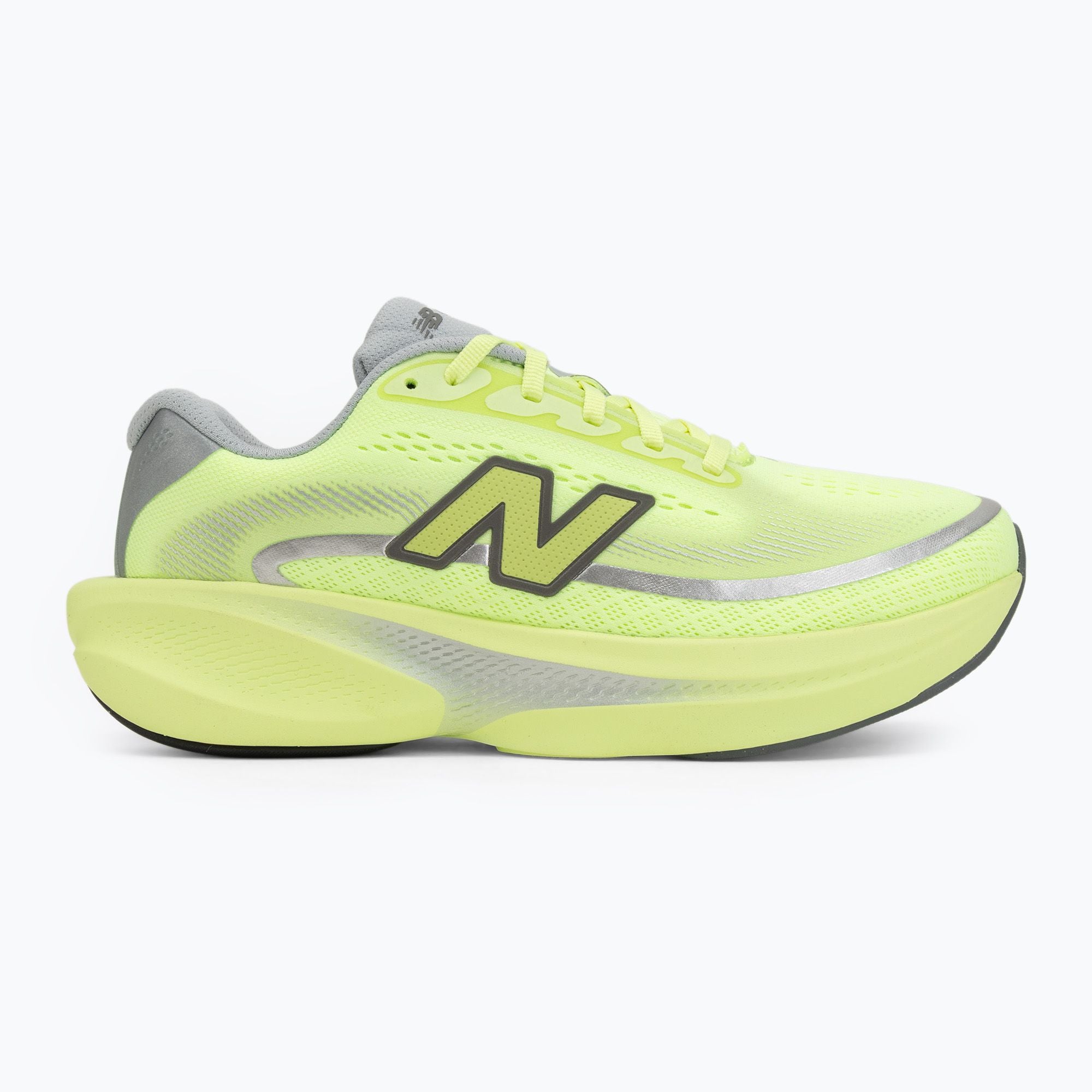 Side view on white background of Womens New Balance Ellipse v1 running shoe in Afterglow/Lone Star Grey/Black, Wide width