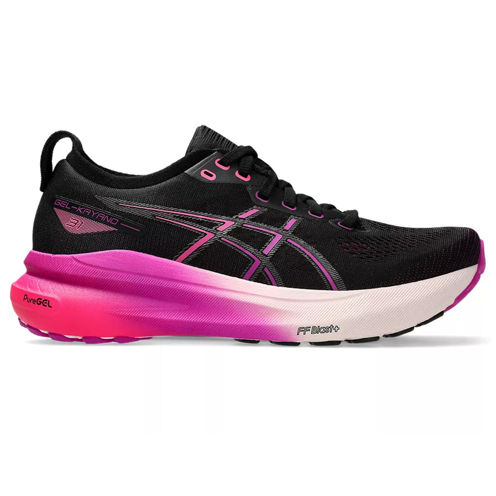 Women's Asics Gel-Kayano 31, Black/Bold Magenta, 9.5 D Wide