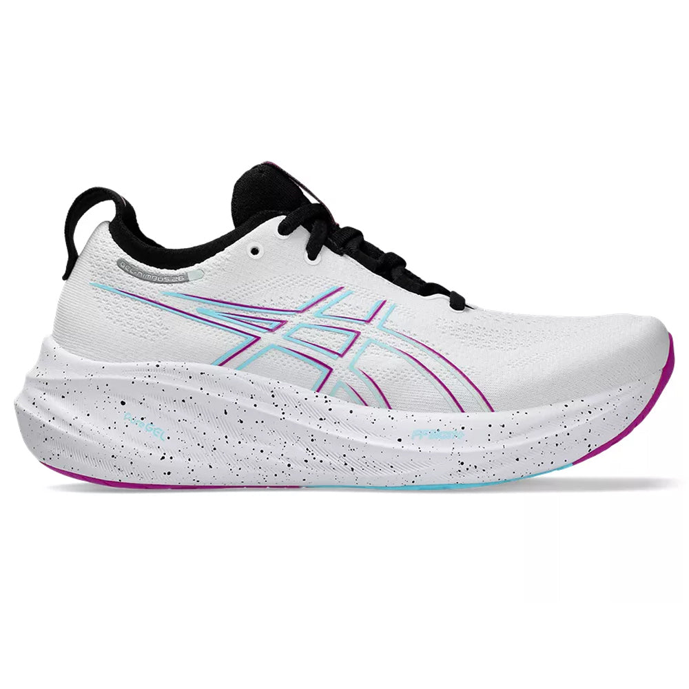 Women's Asics Gel-Nimbus 26, White/Soothing Sea, 9.5 B Medium