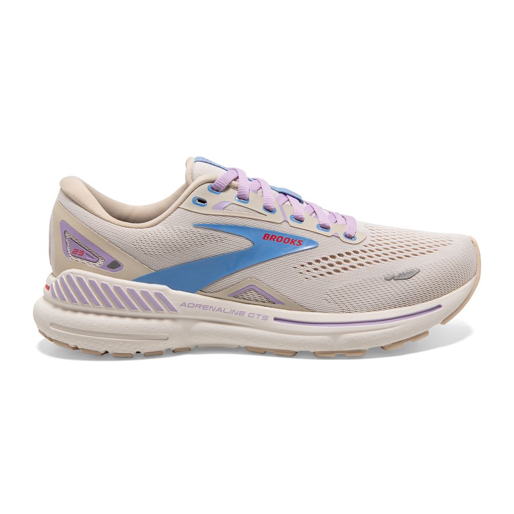 Women's Brooks Adrenaline GTS 23, Parchment/White/Vista , 5.5 B Medium