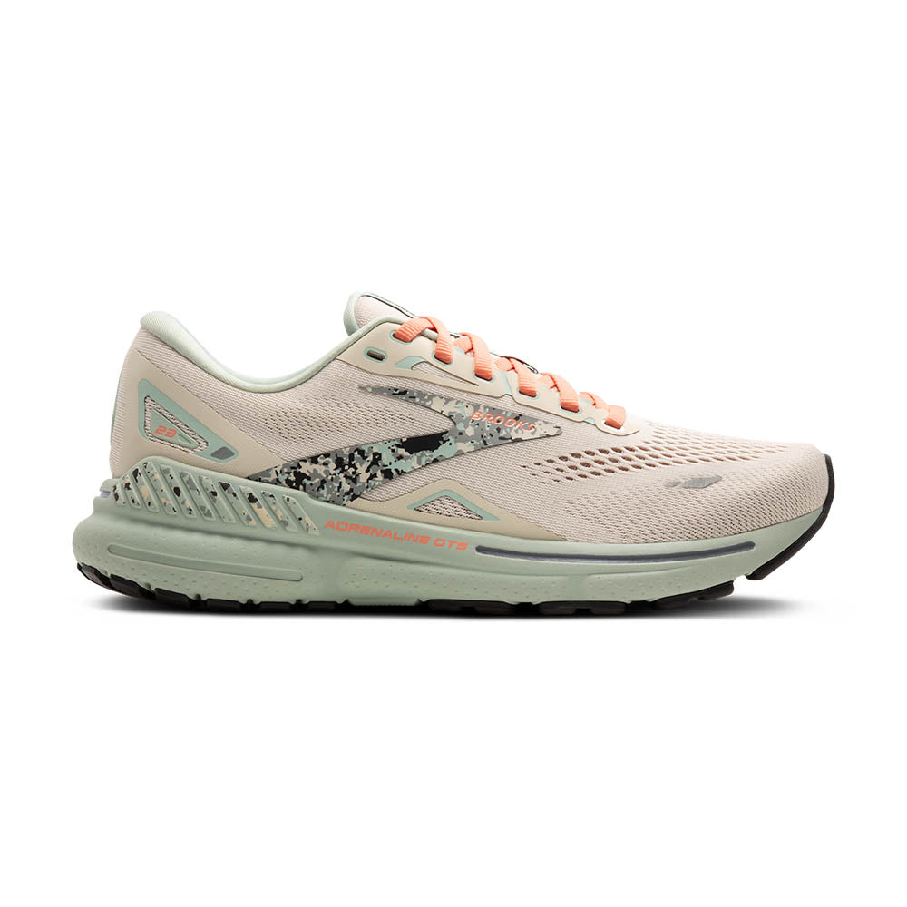 Women's Brooks Adrenaline GTS 23, Whitecap/Surf/Flower, 6 B Medium