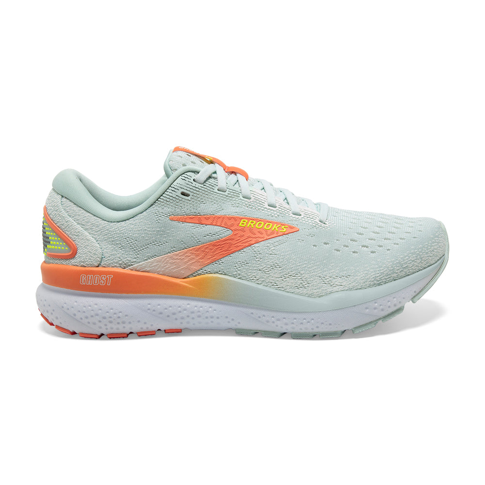 Women's Brooks Ghost 16, Skylight/Coconut/Sunset, 10.5 B Medium