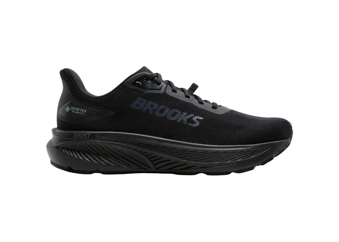 Women's Brooks Ghost 18 GTX, Black/Black/Ebony, 9.5 B Medium