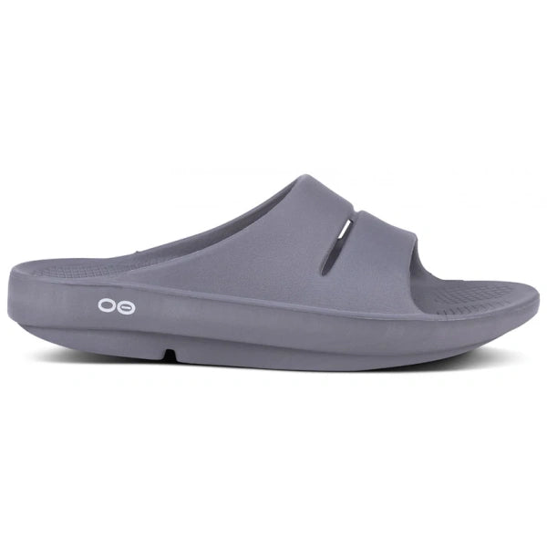 Women's OOFOS OOahh Slide, Slate, 9 B Medium