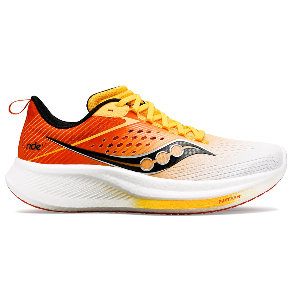 Women's Saucony Ride 17, White/Flux, 6 B Medium
