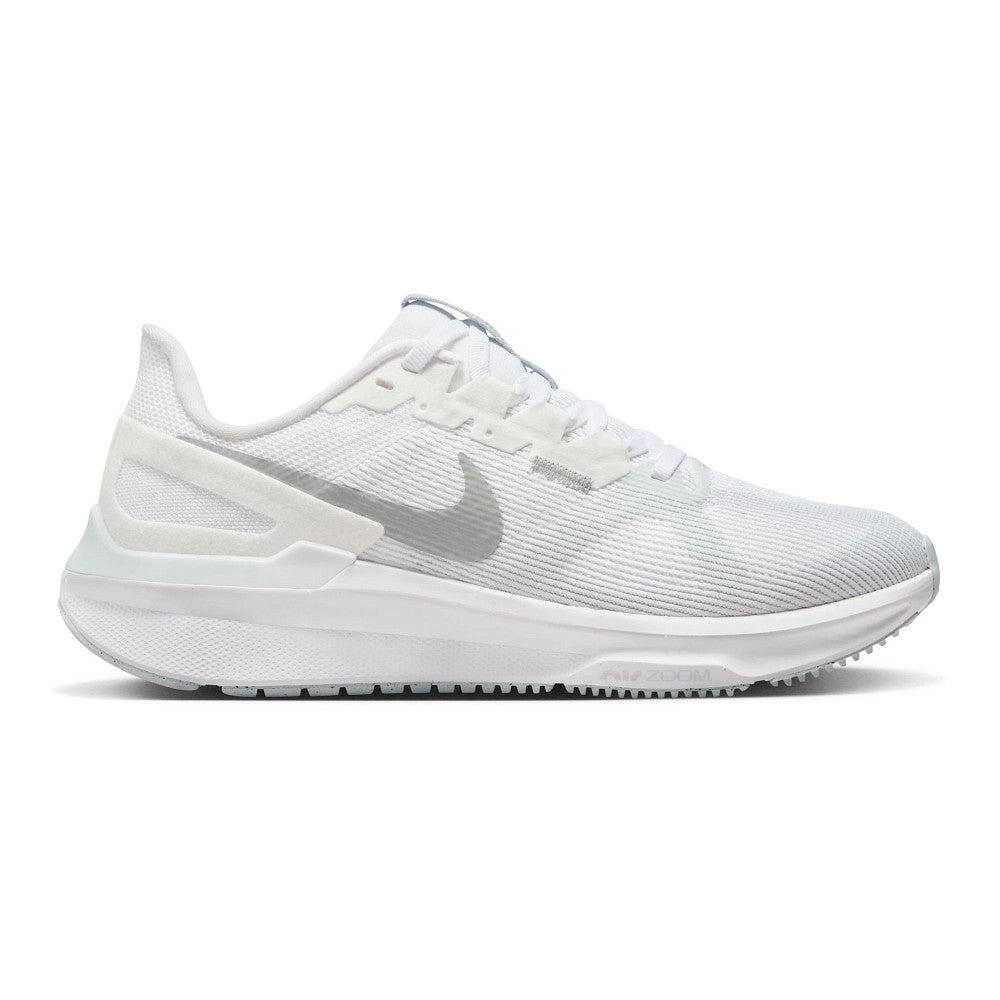 Women's Nike Structure 25, White/Metallic Silver, 8 D Wide