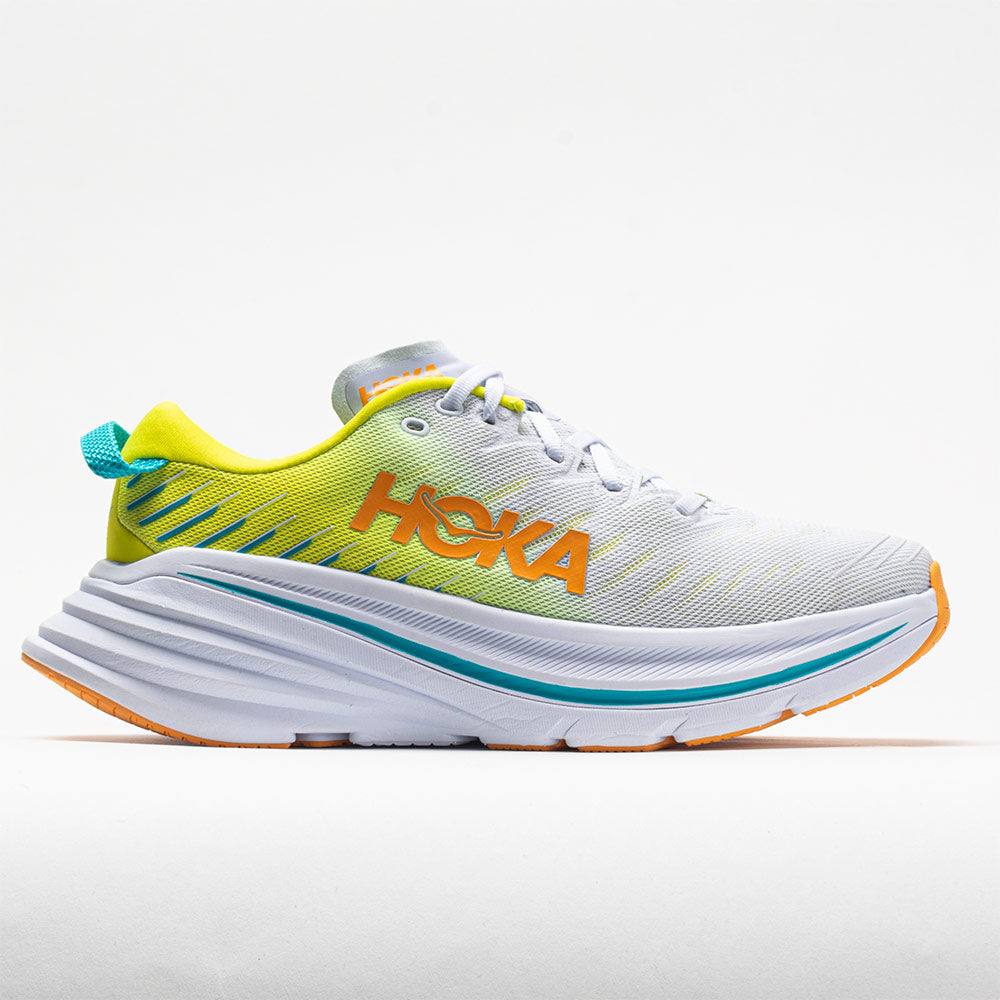 Men's Hoka Bondi X, White/Evening Primrose, 8.5 D Medium