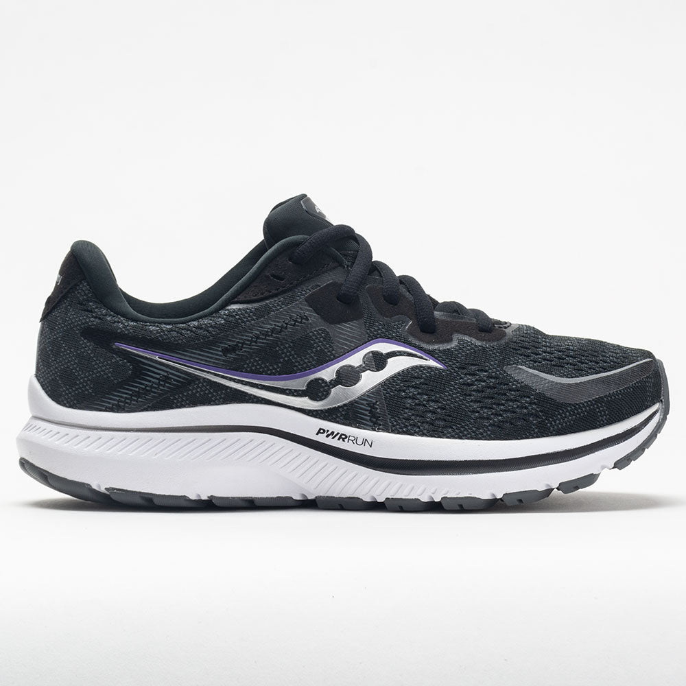 Women's Saucony Omni 20, Black/White, 9 D Wide