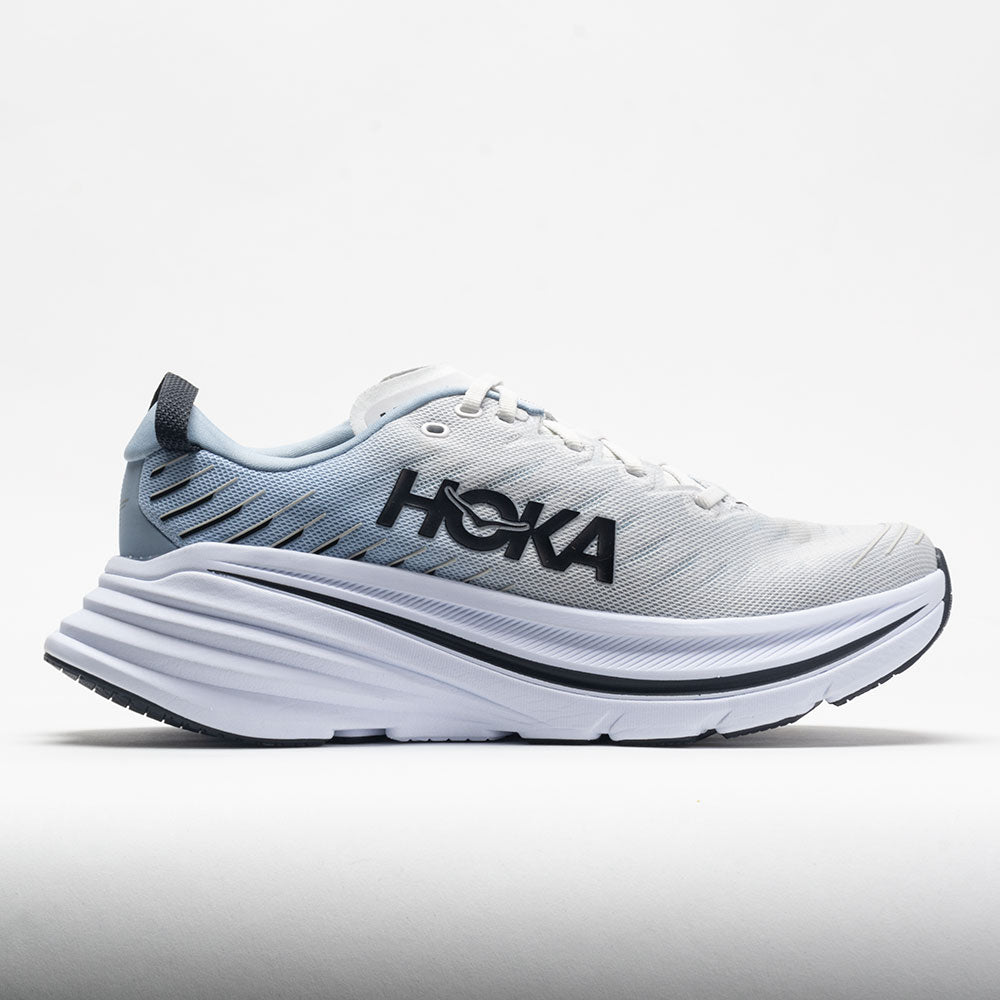 Men's Hoka Bondi X, Blanc de Blanc/Blue Fog, 9 D Medium