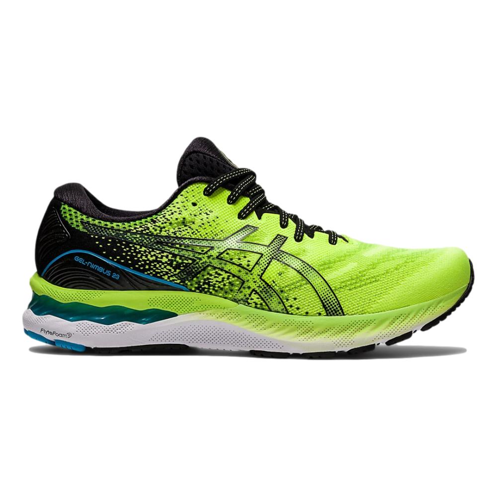 Men's Asics Gel-Nimbus 23, Hazard Green/Black, 12.5 D Medium