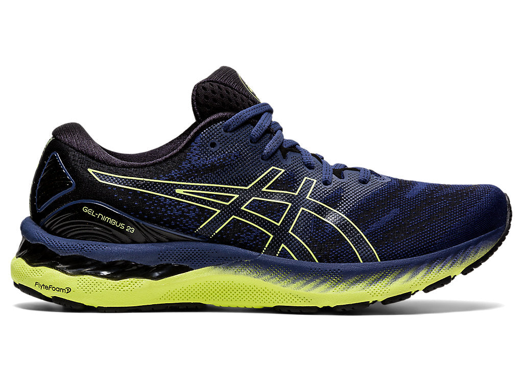 Men's Asics Gel-Nimbus 23, Thunder Blue/Glow Yellow, 11.5 D Medium