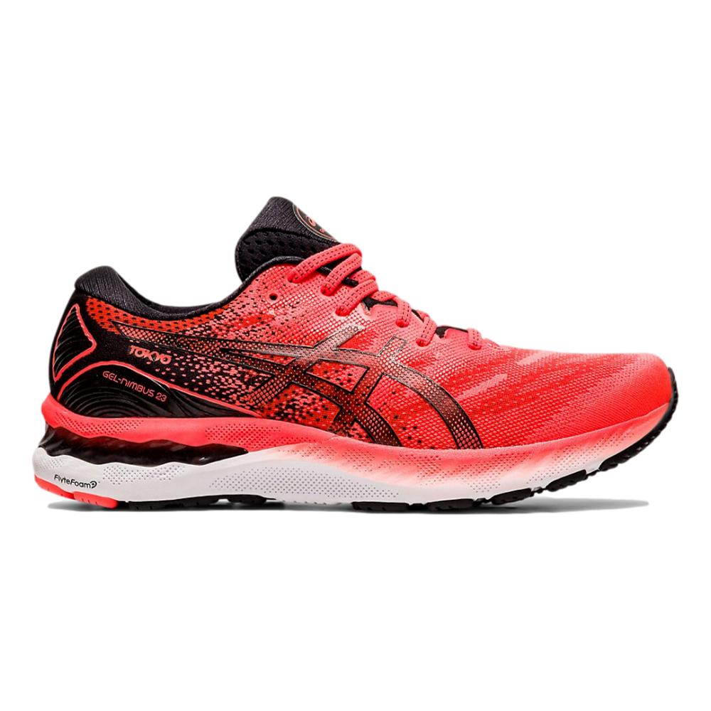 Men's Asics Gel-Nimbus 23, Tokyo Sunrise Red/Black, 12.5 D Medium