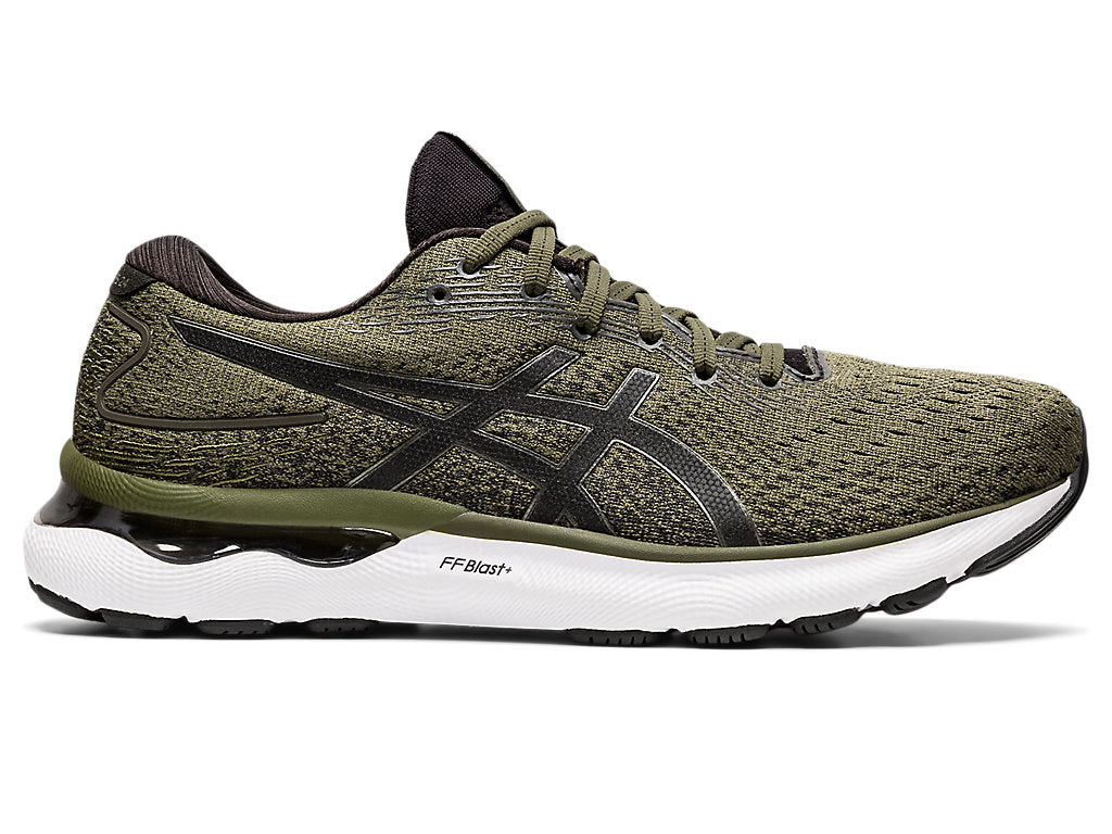 Men's Asics Gel-Nimbus 24, Olive Canvas/Gunmetal, 9.5 D Medium