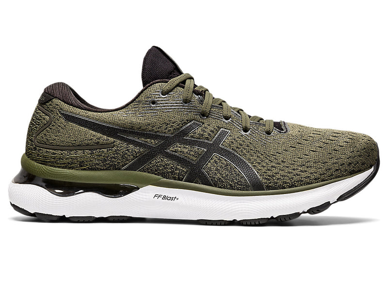 Men's Asics Gel-Nimbus 24, Olive Canvas/Gunmetal, 11 D Medium