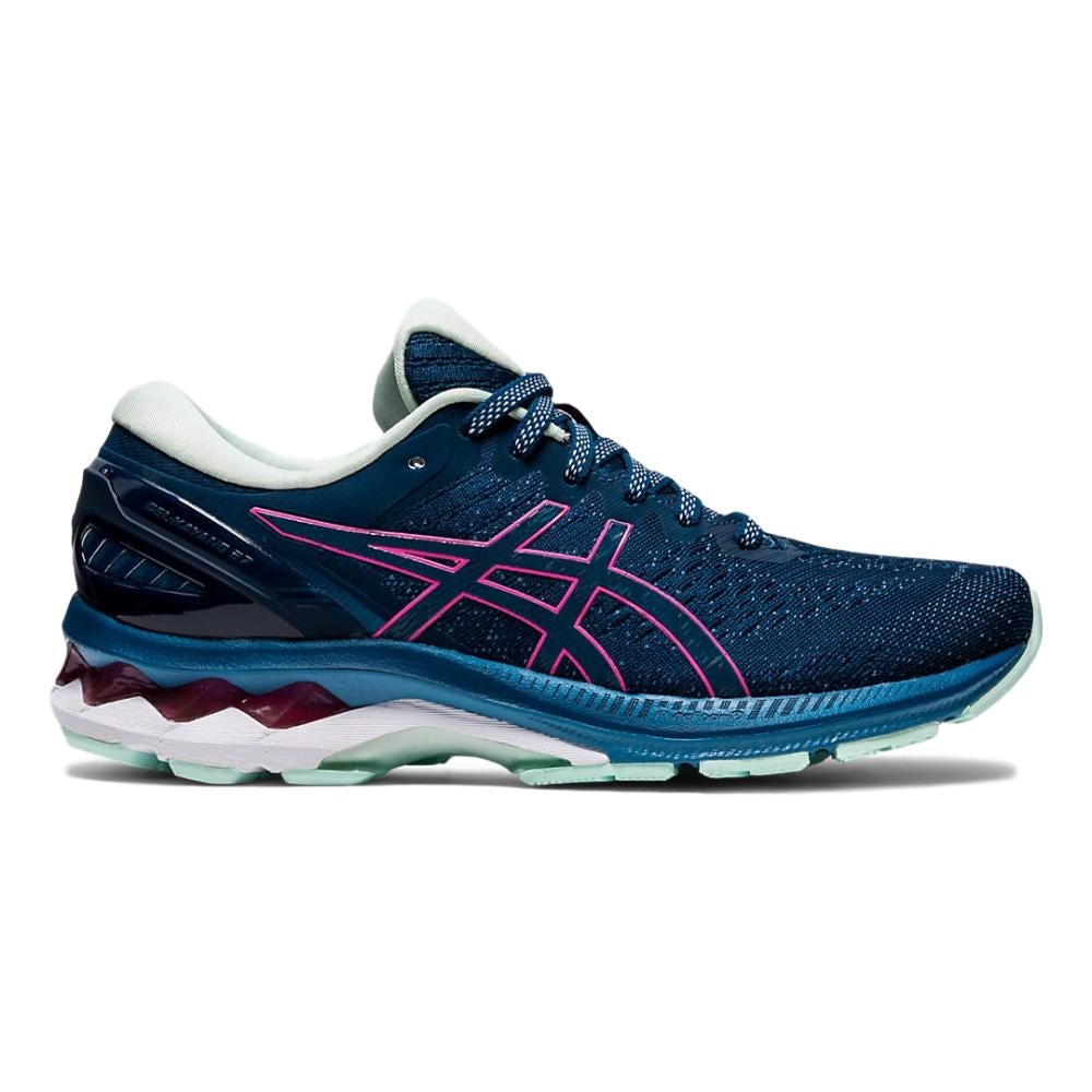 Women's Asics Gel-Kayano 27, MAKO Blue/HOT Pink, 9 B Medium