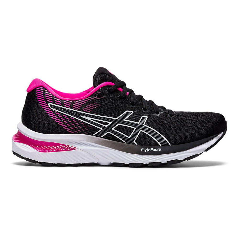 Women's Asics Gel-Cumulus 22, Black/Pink GLO, 10 B Medium