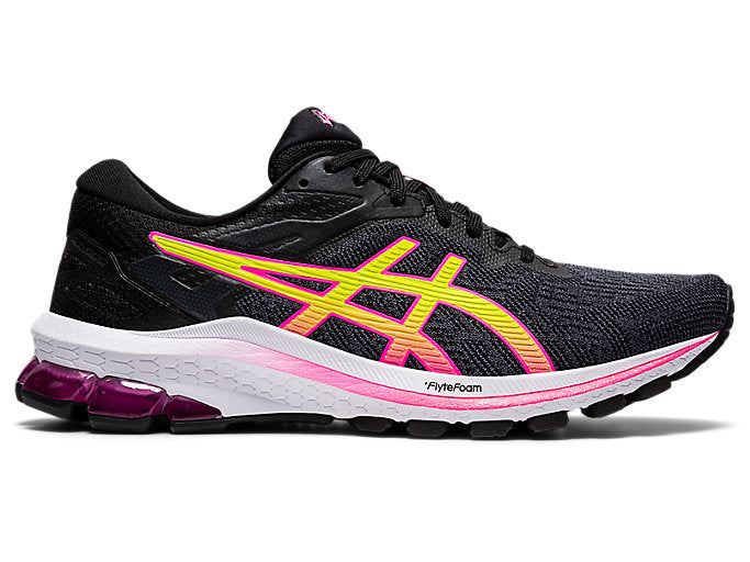 Women's Asics GT-1000 10, Black/HOT Pink, 8.5 B Medium