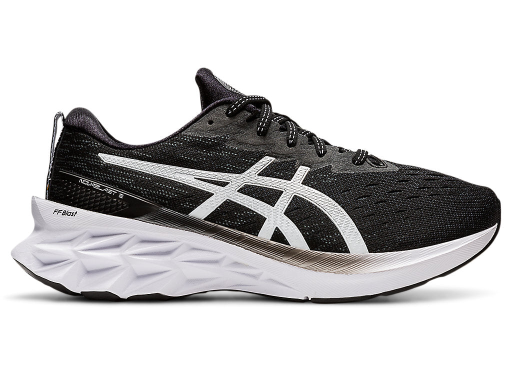 Women's Asics Novablast 2, Black/Pure Silver, 10 B Medium