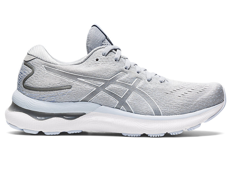 Women's Asics Gel-Nimbus 24, Piedmont Grey/White, 9.5 D Wide