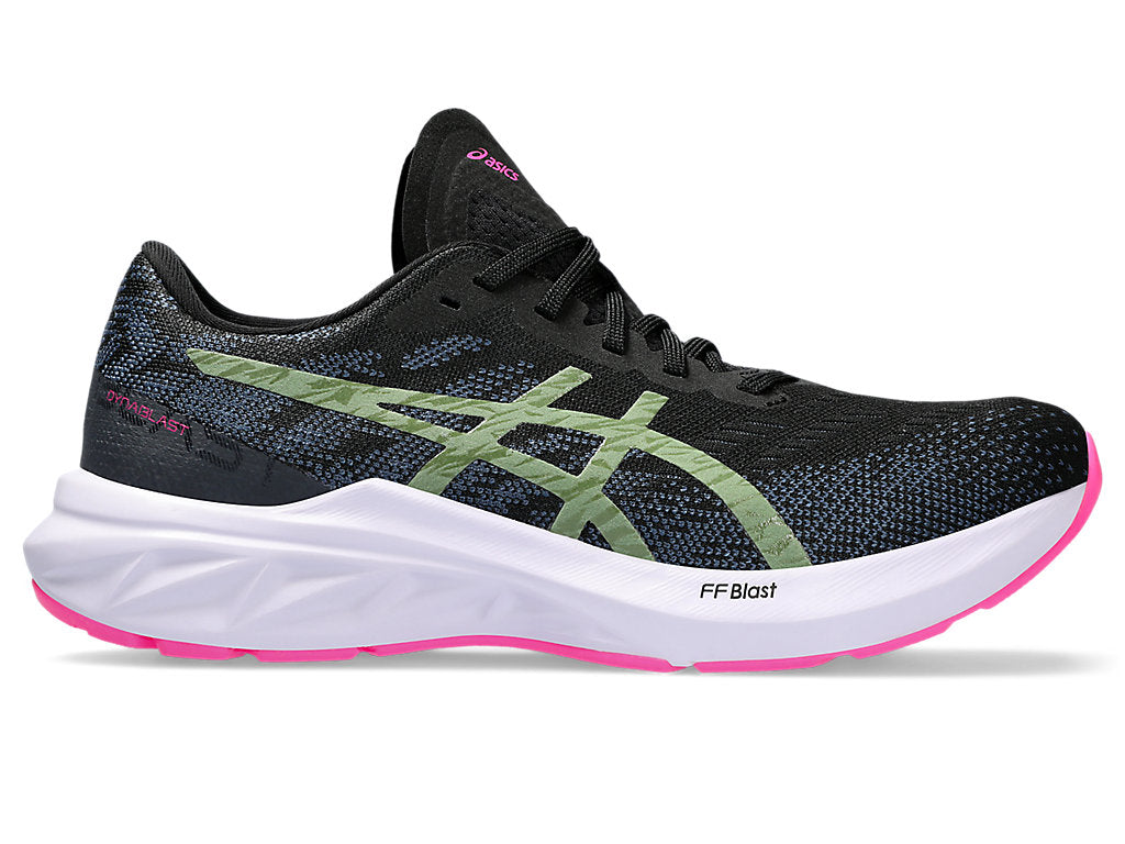Women's Asics Dynablast 3, Black/Cedar Green, 8.5 B Medium