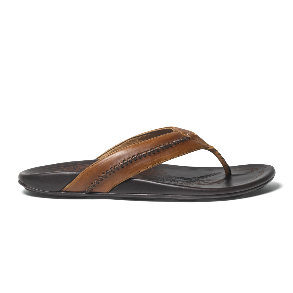 Men's Olukai Mea Ola, Tan/Dark Java, 10 D Medium