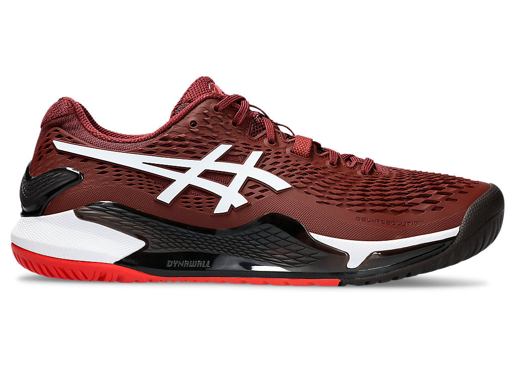 Men's Asics Gel-Resolution 9, Antique Red/White, 8.5 D Medium