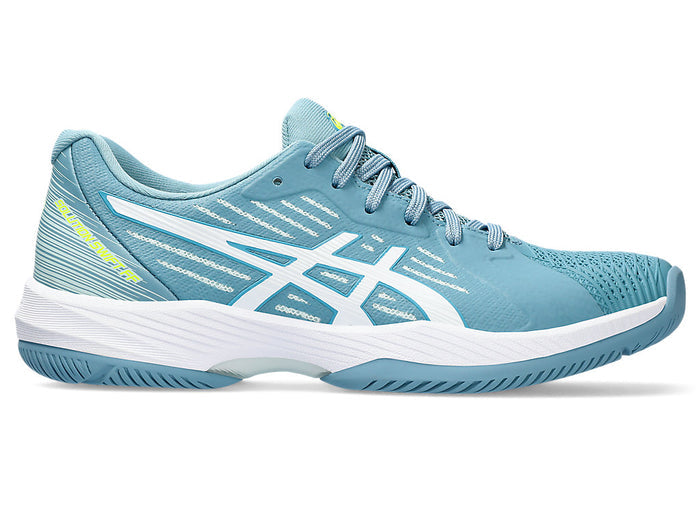 Women's Asics Solution Swift FlyteFoam, Gris Blue/White, 11 B Medium