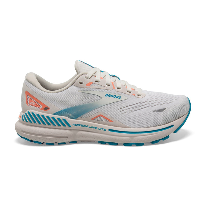 Women's Brooks Adrenaline GTS 23, Coconut/Papaya/Blue, 11 B Medium
