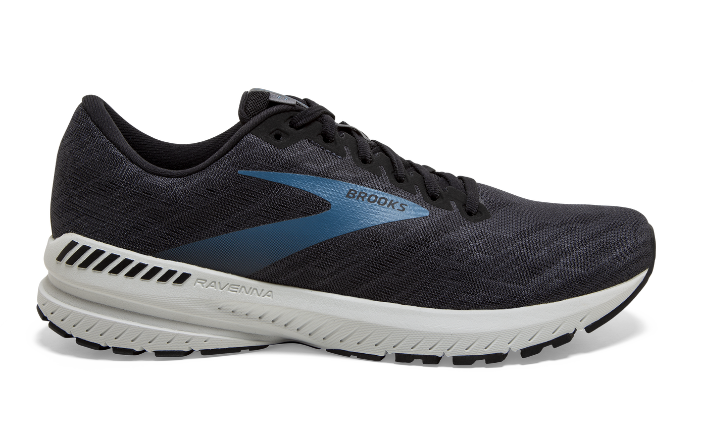Men's Brooks Ravenna 11, Black/Blue, 9.5 2E Wide