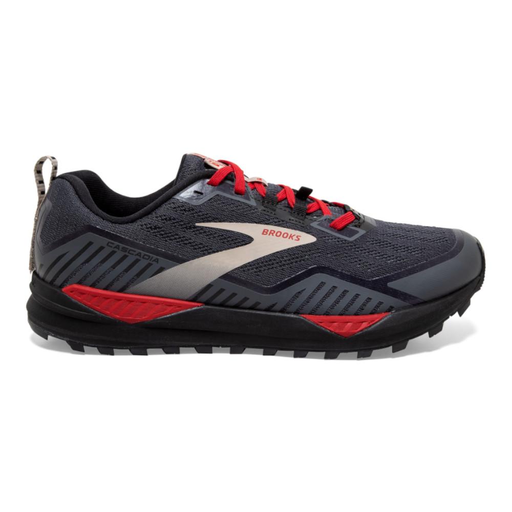 Men's Brooks Cascadia 15 GTX, Black/Ebony/Red, 8 D Medium