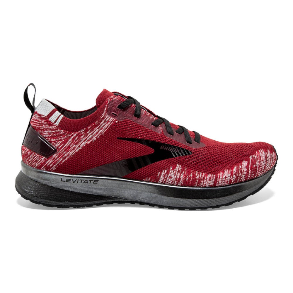 Men's Brooks Levitate 4, Red/Grey/Black, 8 D Medium