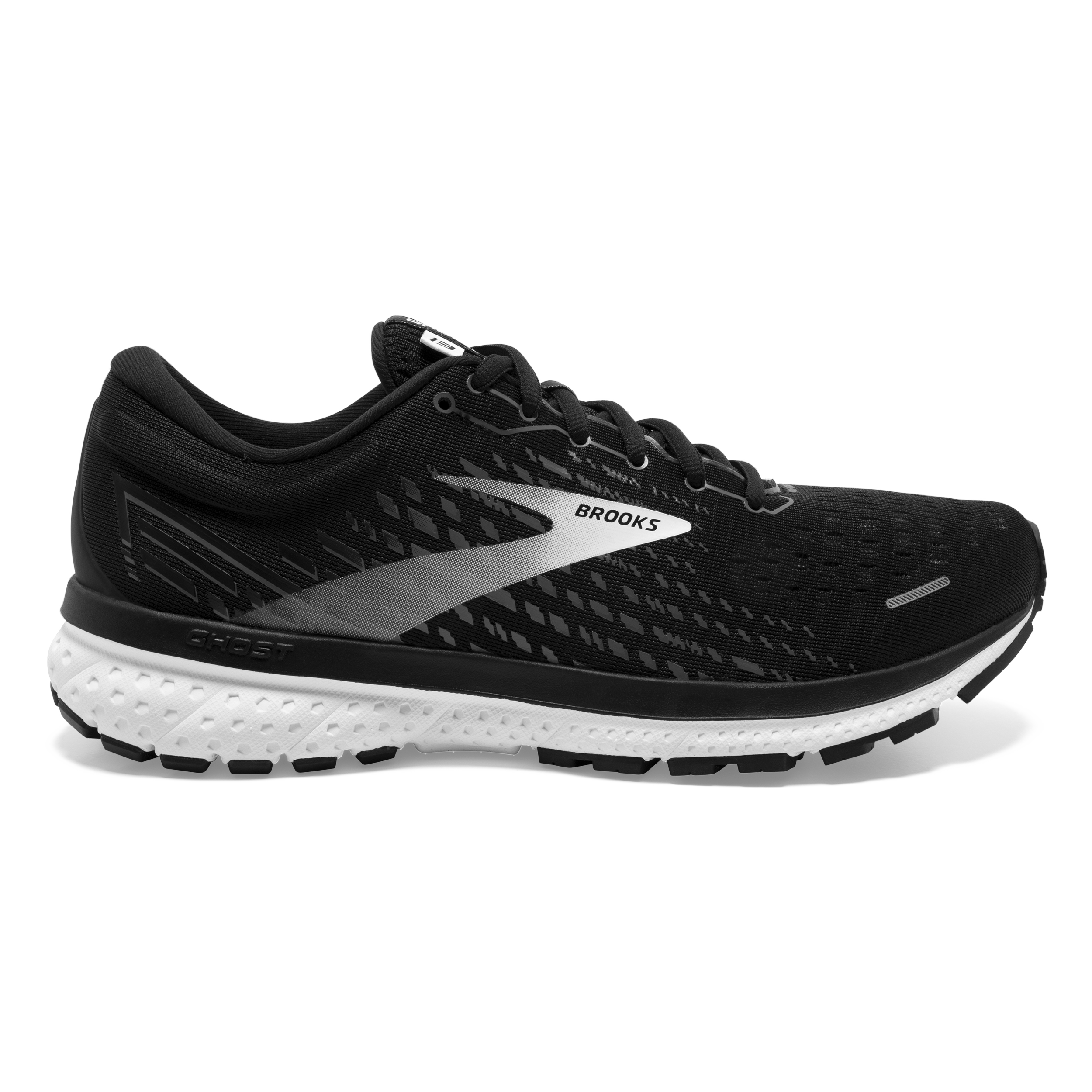 Men's Brooks Ghost 13, Black/Blackened Pearl/White, 9 D Medium