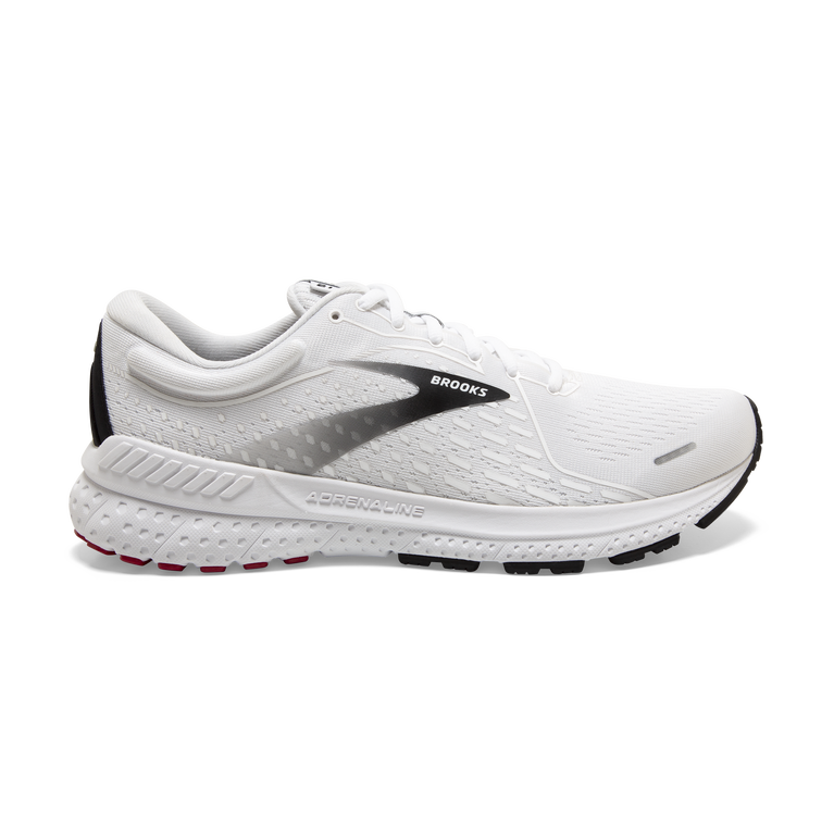 Men's Brooks Adrenaline GTS 21, White/Black/Red, 11.5 D Medium