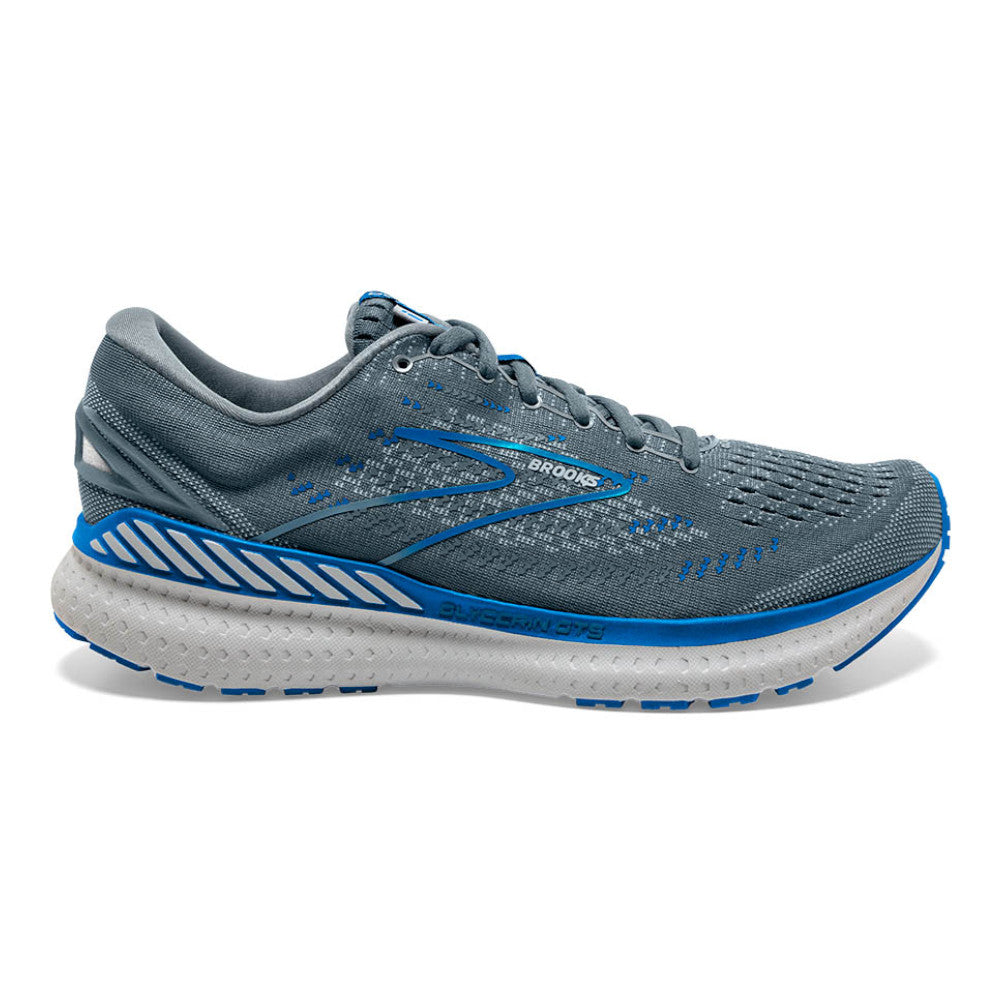 Men's Brooks Glycerin GTS 19, Quarry/Grey/Dark Blue, 10.5 D Medium