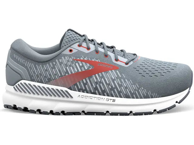 Men's Brooks Addiction GTS 15, Grey/Ebony/Chili Oil, 9 D Medium