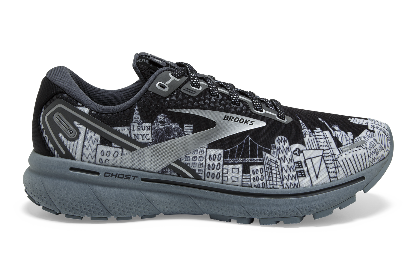 Men's Brooks Ghost 14, Black/Ebony/Sleet, 11 D Medium
