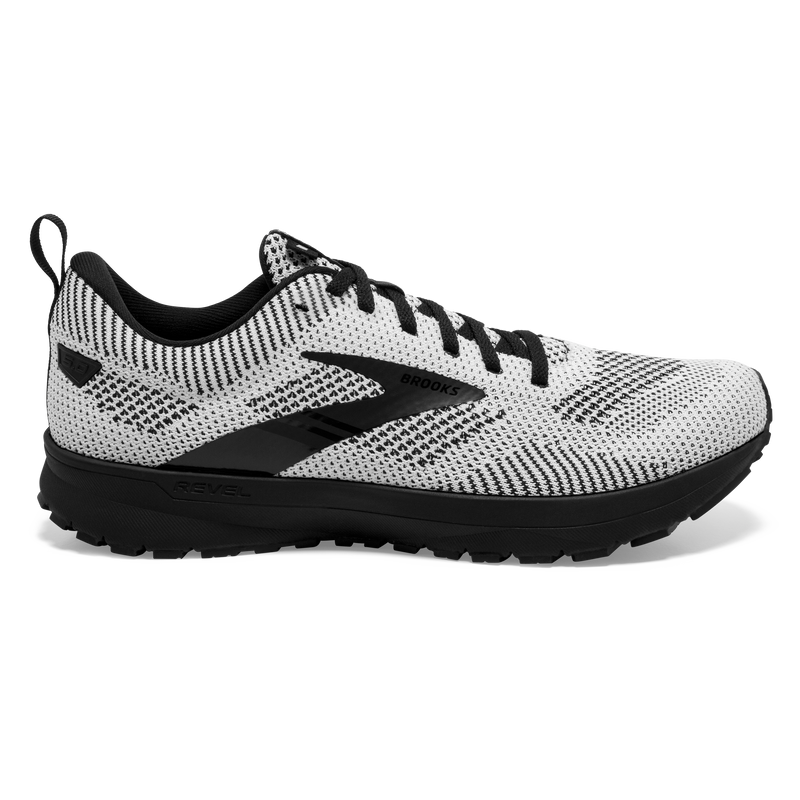 Men's Brooks Revel 5, White/Black, 11 D Medium
