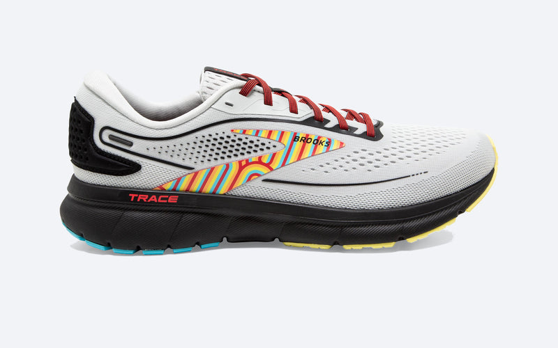 Men's Brooks Trace 2, Grey/Black/Limelight, 10.5 D Medium