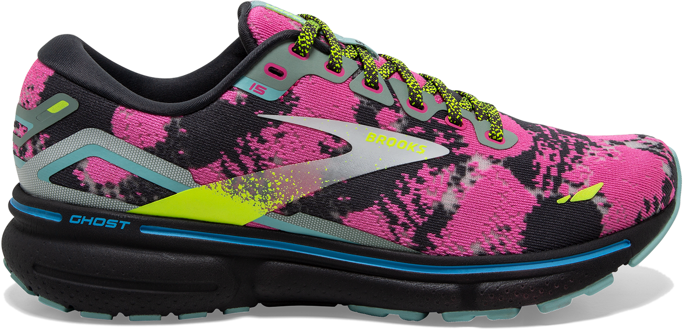 Women's Brooks Ghost 15, Blue/Ebony/Nightlife, 7 B Medium