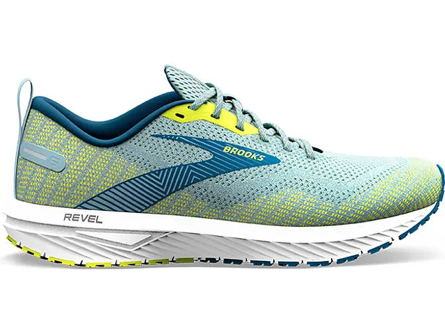 Men's Brooks Revel 6, Light Blue/Nightlife, 11.5 D Medium